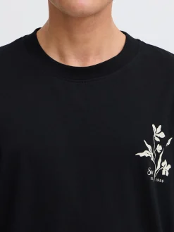Solid Herren Langarmshirt - SDAmon Oversized in schwarz