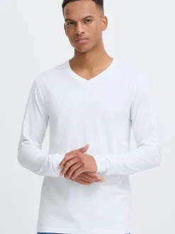 Solid Herren Langarmshirt - SDBeda in weiß