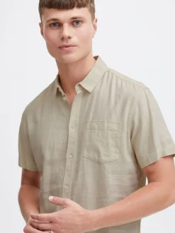 Solid Herren Leinenhemd - SDAllan in beige