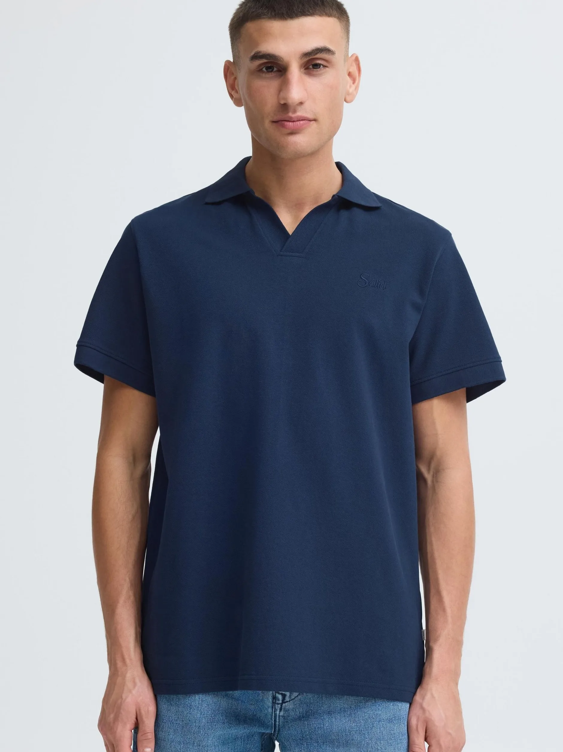 Solid Herren Poloshirt - SDBetova in blau
