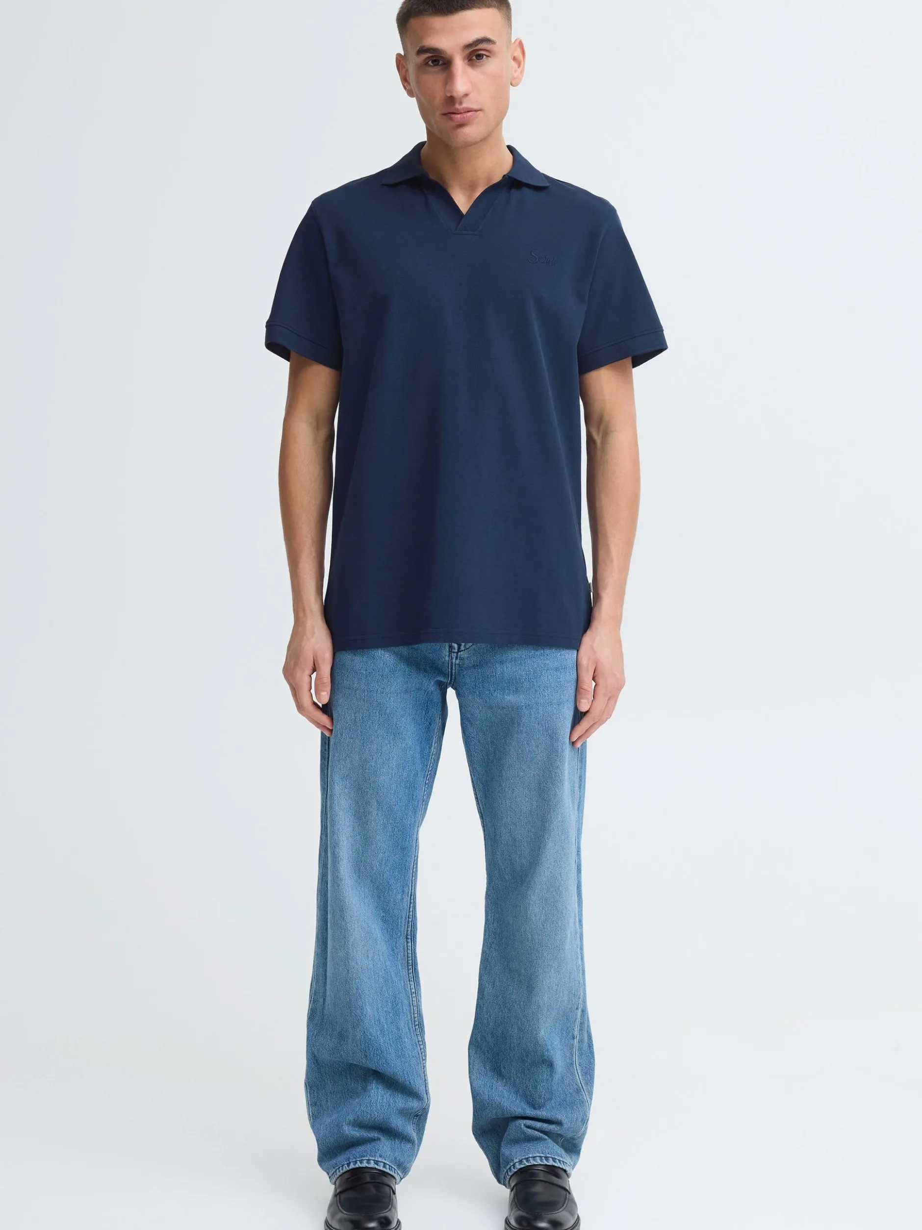 Solid Herren Poloshirt - SDBetova in blau