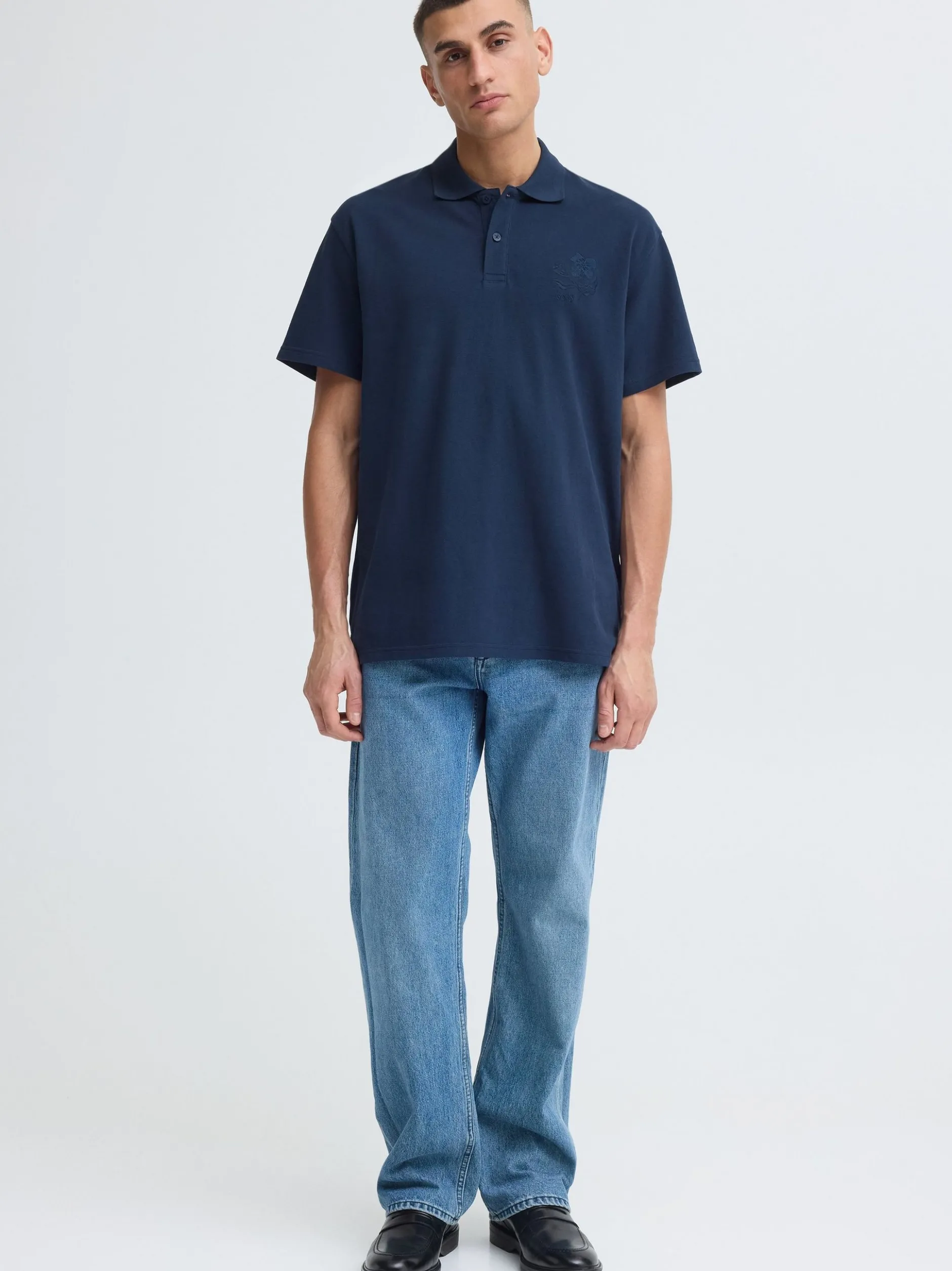 Solid Herren Poloshirt - SDBetova Casual Fit in blau