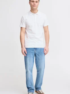 Solid Herren Poloshirt - SDHattim in weiß blau