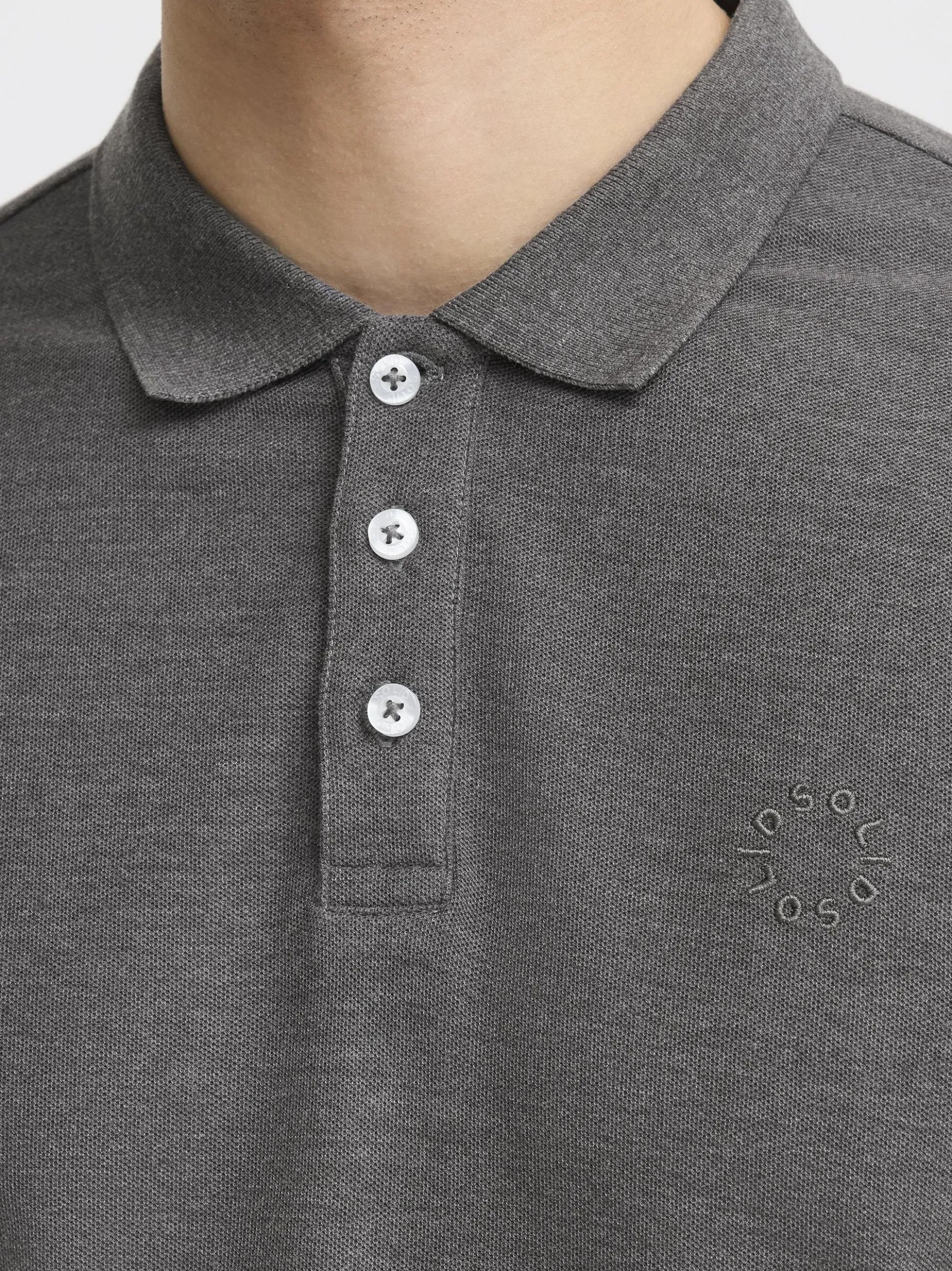 Solid Herren Poloshirt - SDHattim in grau