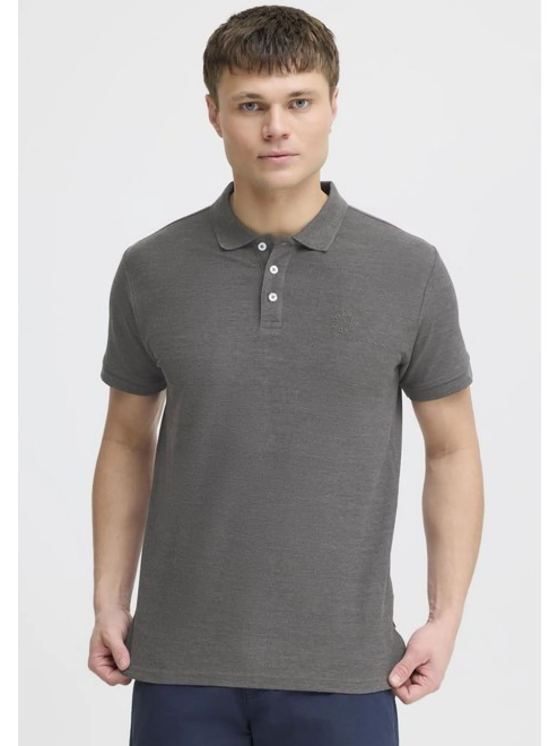 Solid Herren Poloshirt - SDHattim in grau