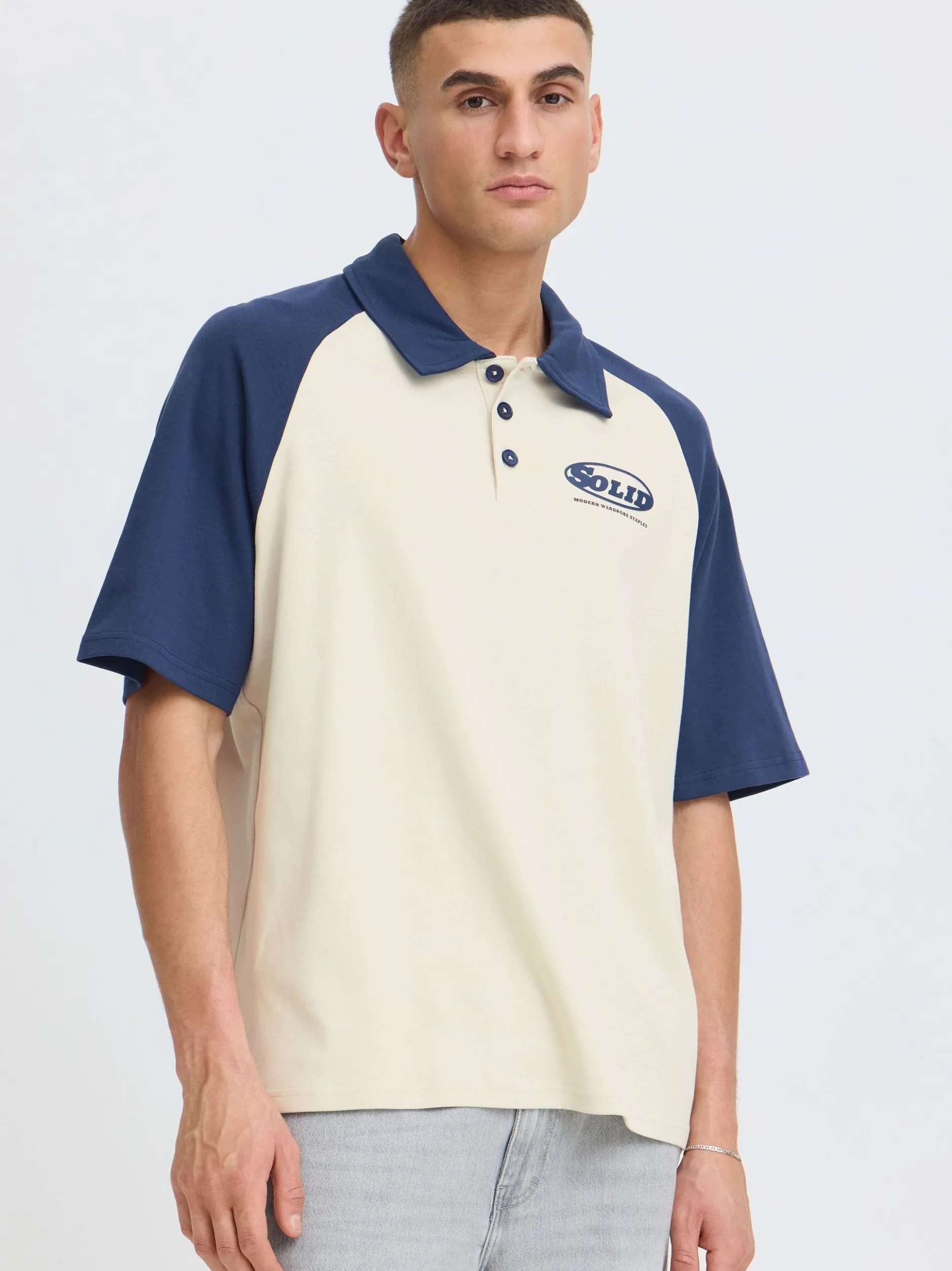 Solid Herren Poloshirt - SDUke in beige
