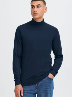 Solid Herren Rollkragenpullover - SDAkalmo in blau