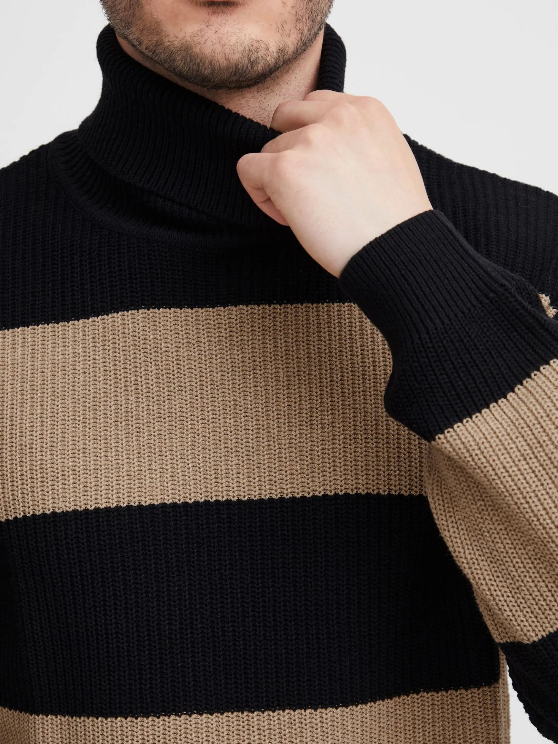 Solid Herren Rollkragenpullover - SDSerge in schwarz
