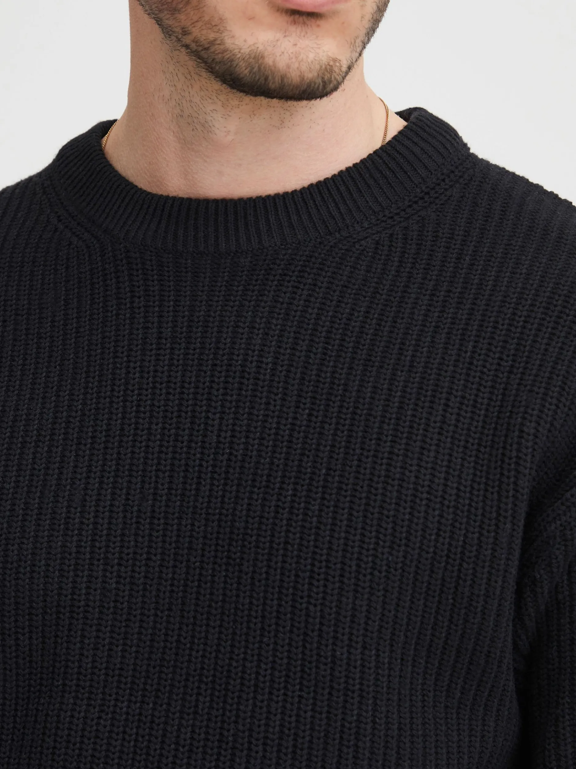 Solid Herren Rundhalspullover - SDGorell in schwarz