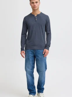 Solid Herren Rundhalsshirt - SDVolko in blau