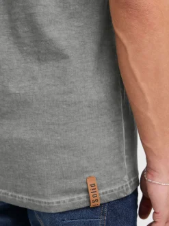 Solid Herren Rundhalsshirt - SDTino in grau