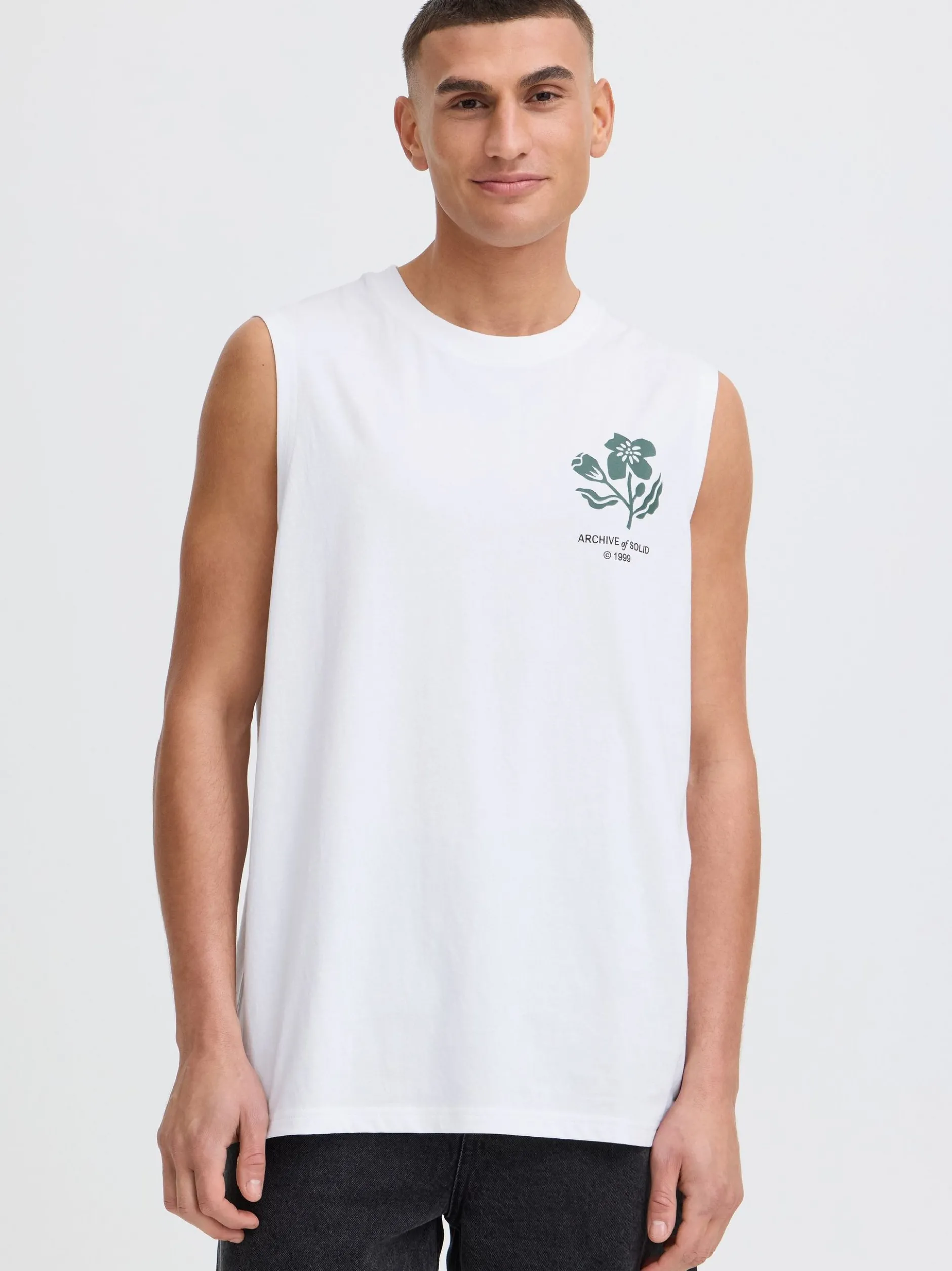 Solid Herren Rundhalsshirt - SDFulton in weiß