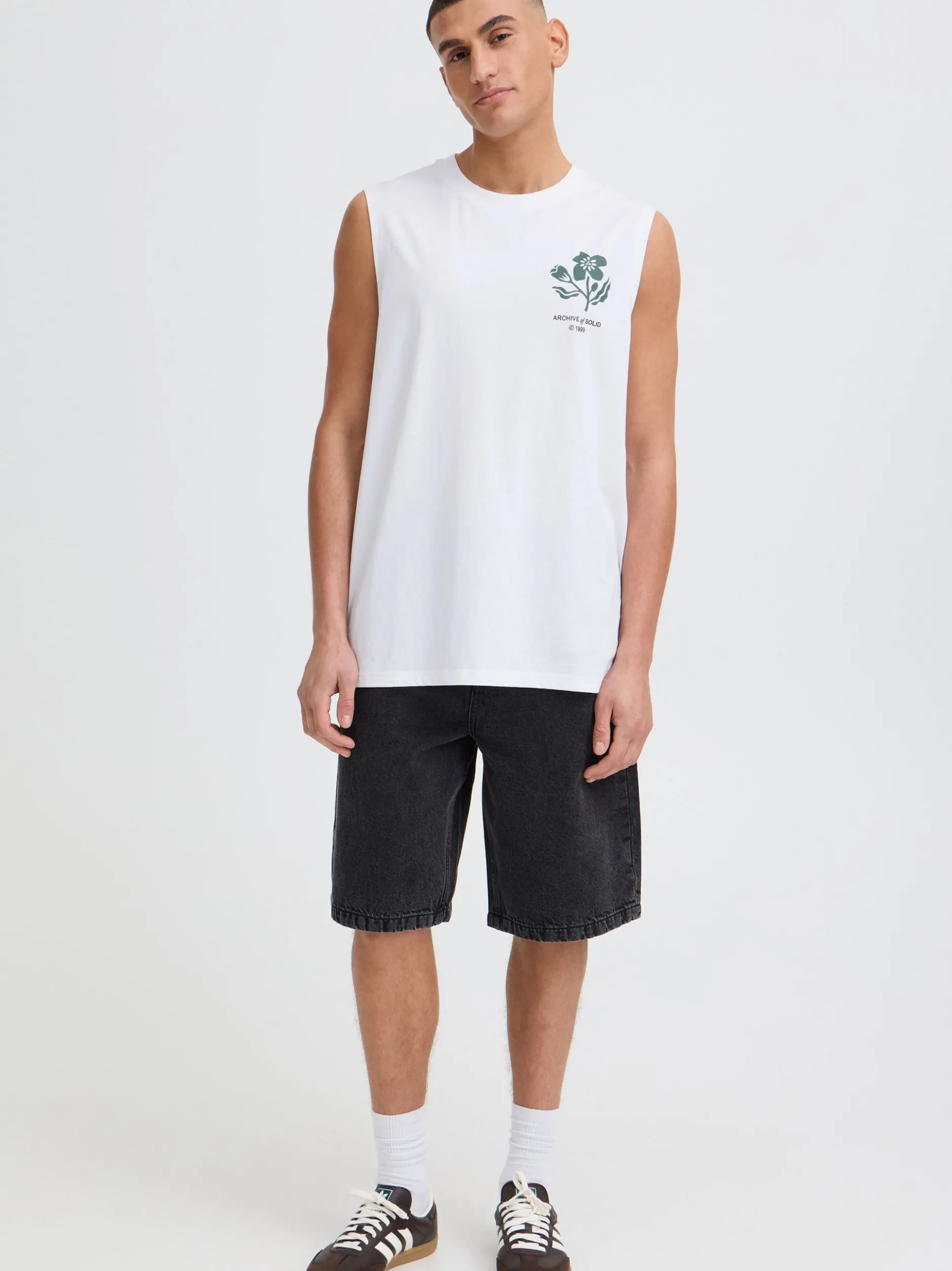 Solid Herren Rundhalsshirt - SDFulton in weiß