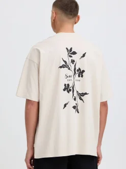 Solid Herren Rundhalsshirt - SDAmon Oversized in beige