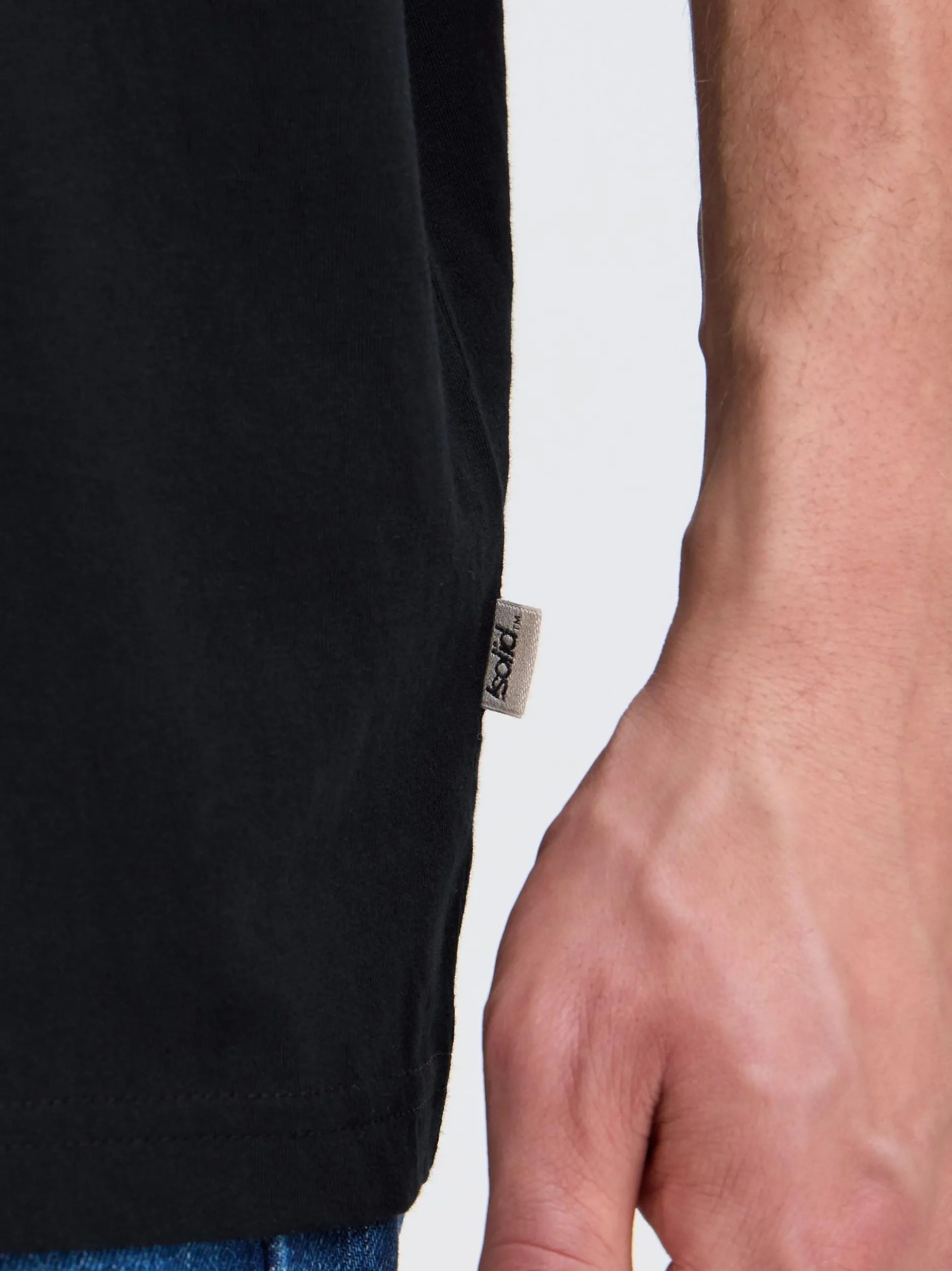 Solid Herren Rundhalsshirt - SDAmon Oversized in schwarz