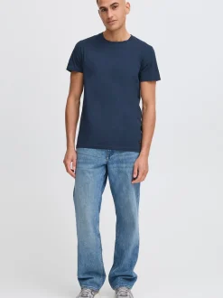 Solid Herren Rundhalsshirt - SDJuan in blau