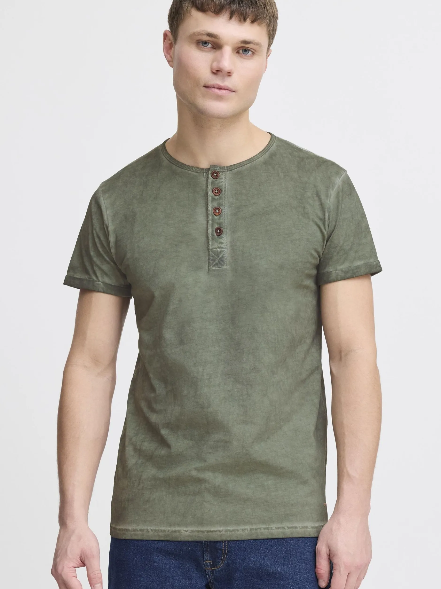 Solid Herren Rundhalsshirt - SDTihn in grün