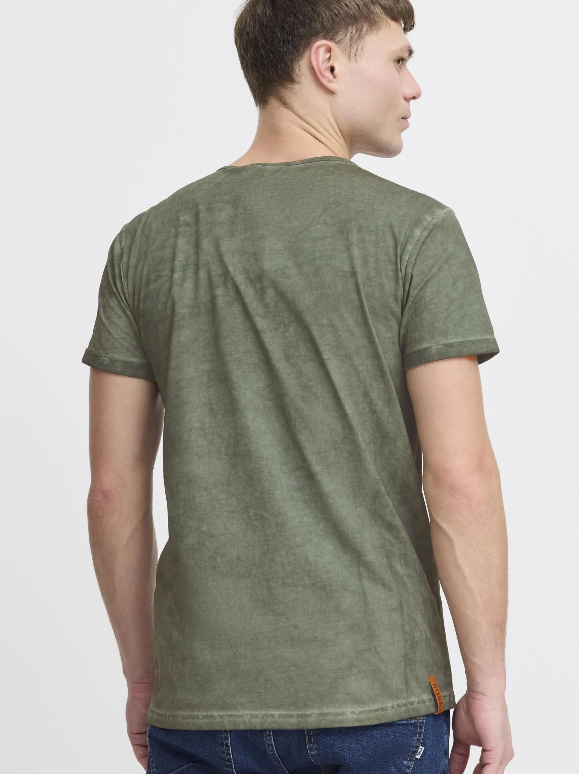 Solid Herren Rundhalsshirt - SDTihn in grün