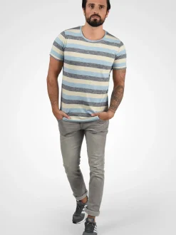Solid Herren Rundhalsshirt - SDThicco in blau