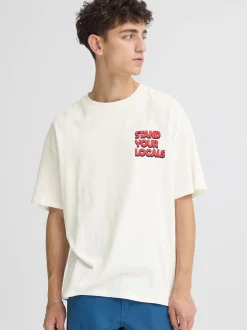 Solid Herren Rundhalsshirt - SDBrooks in ecru