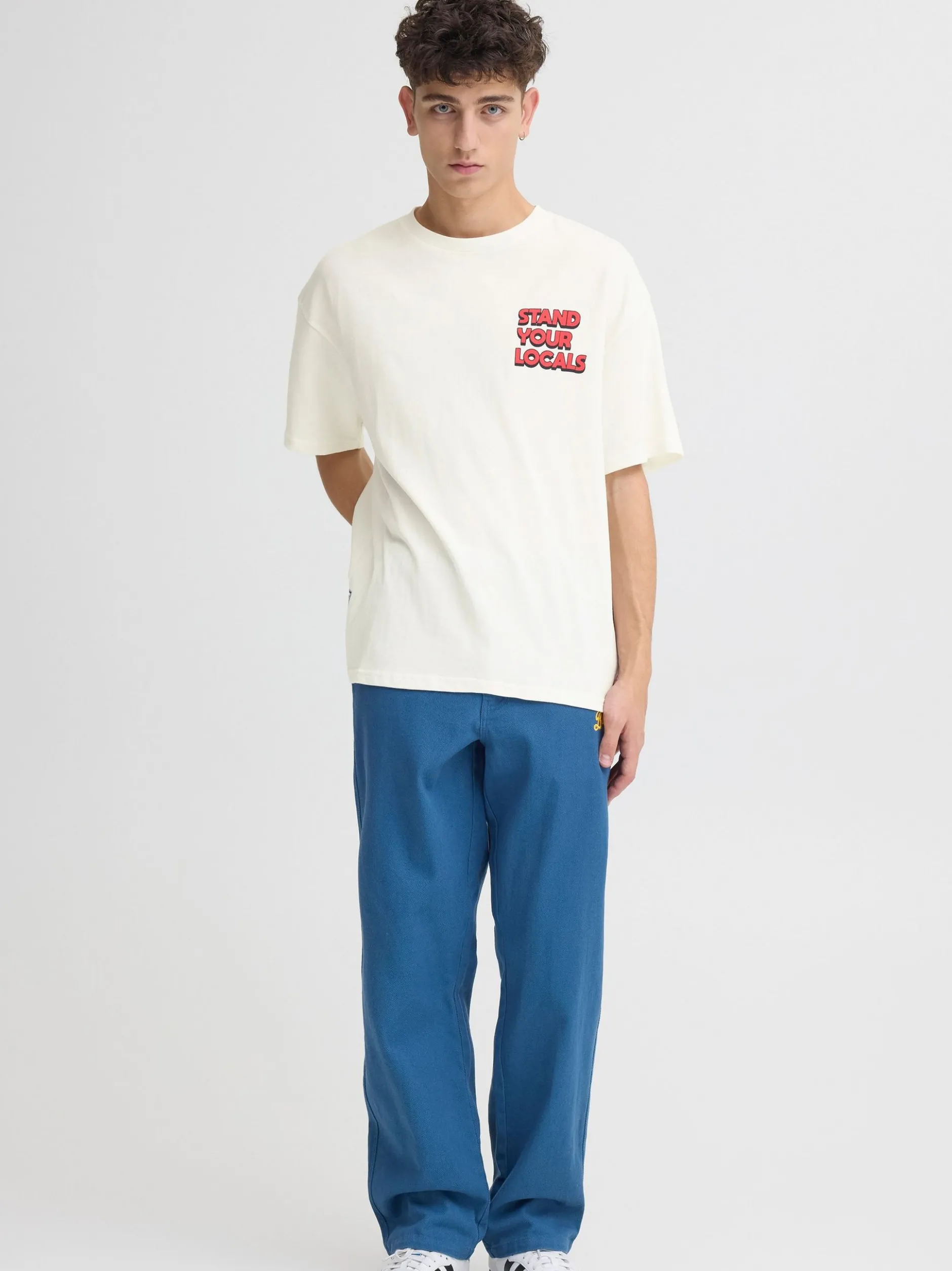 Solid Herren Rundhalsshirt - SDBrooks in ecru