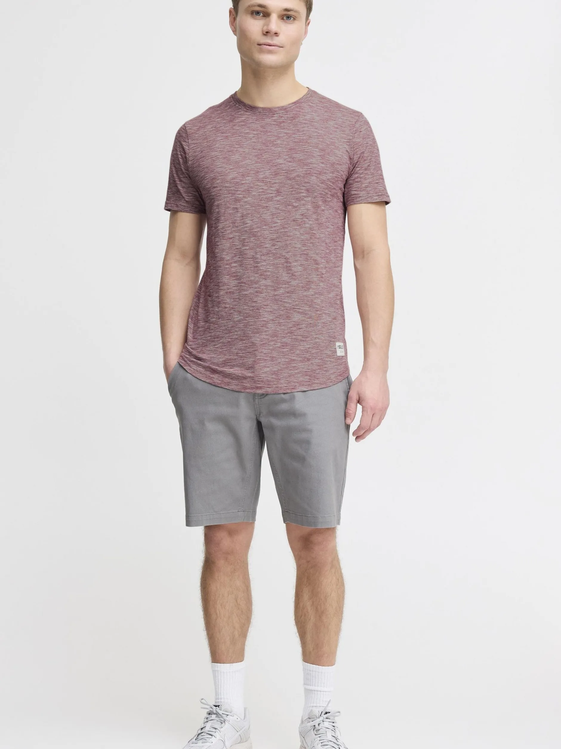 Solid Herren Rundhalsshirt - SDFigos in rot