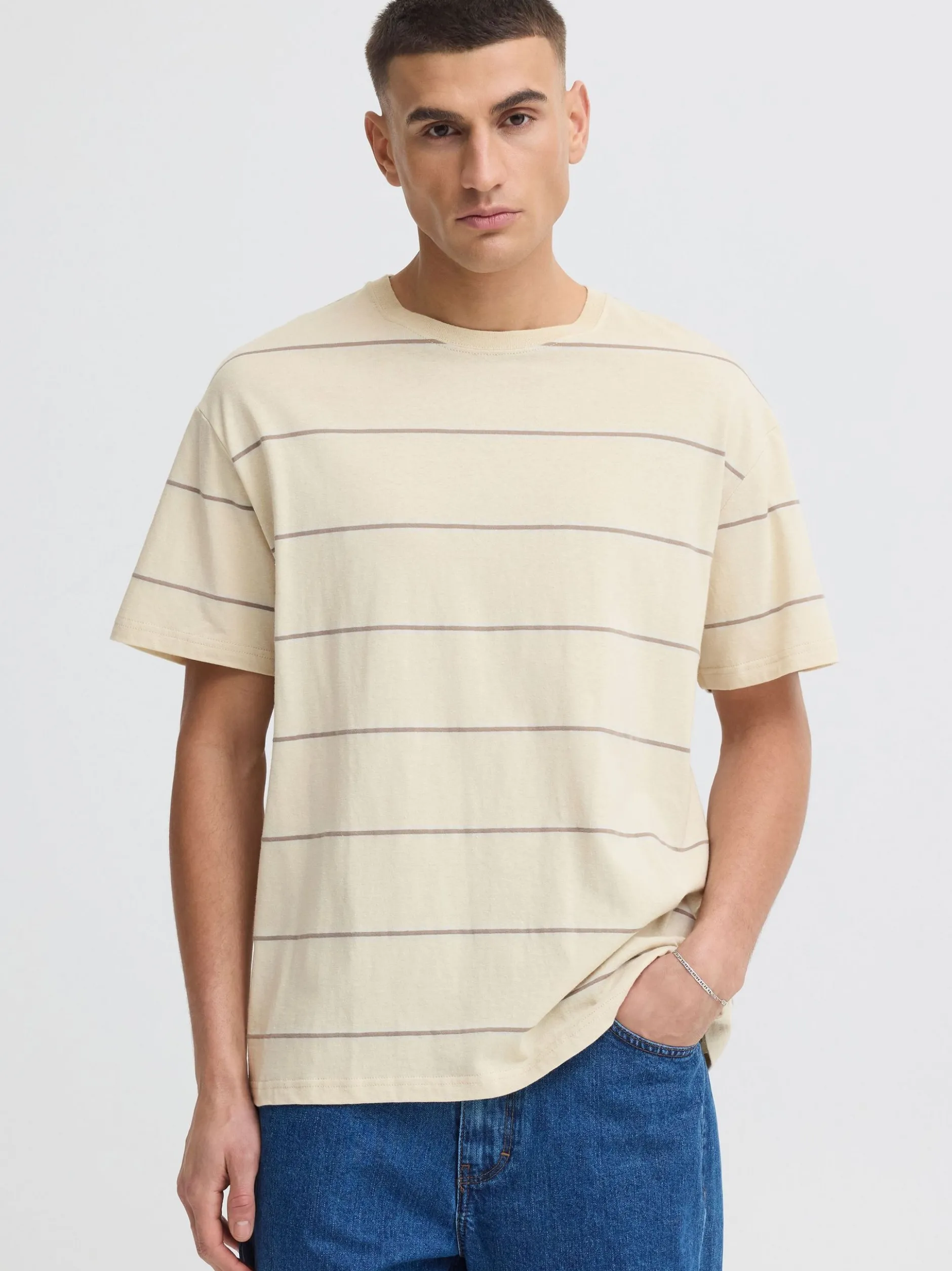 Solid Herren Rundhalsshirt - SDUbalt in beige