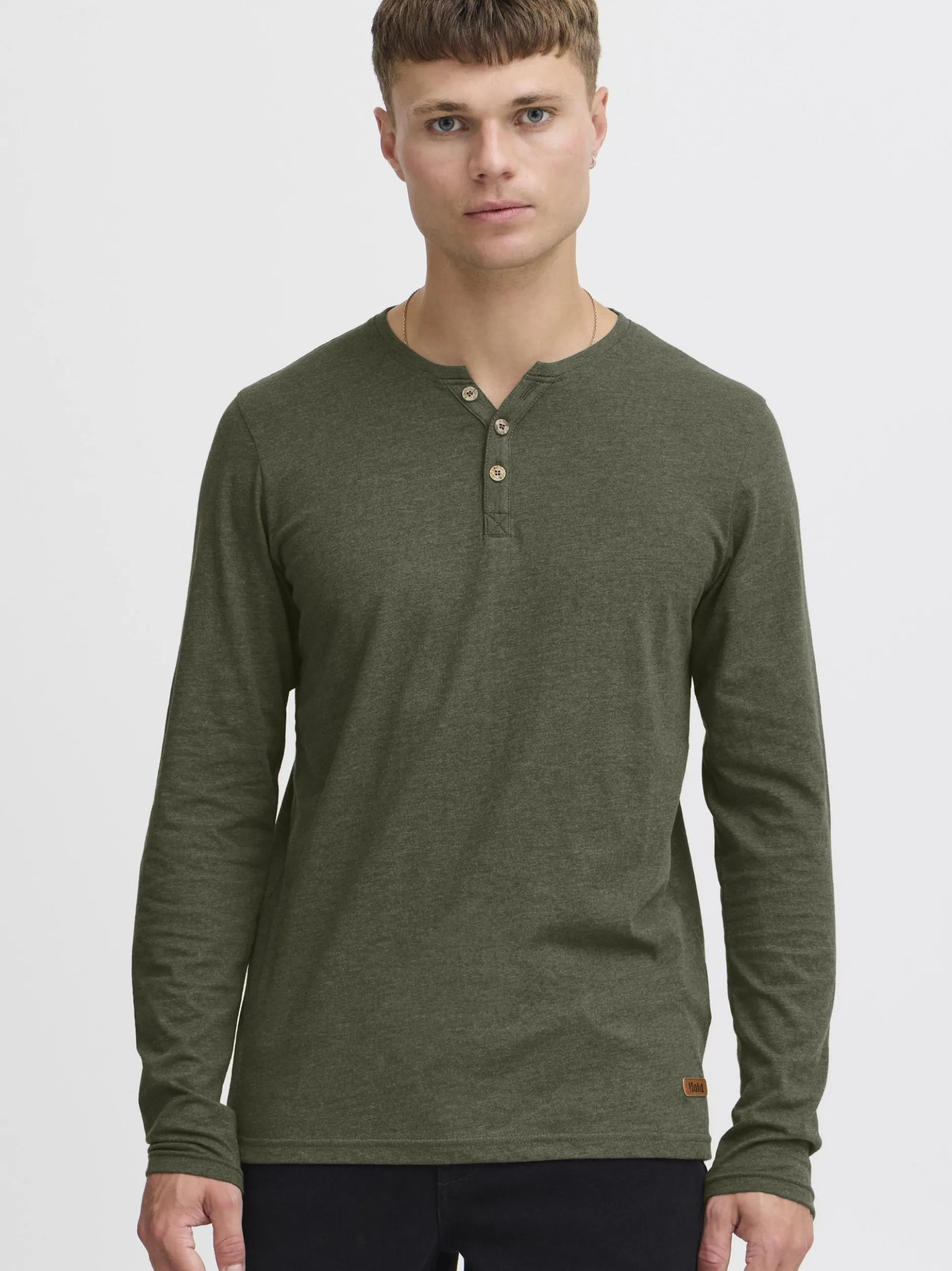 Solid Herren Rundhalsshirt - SDVolko in grün