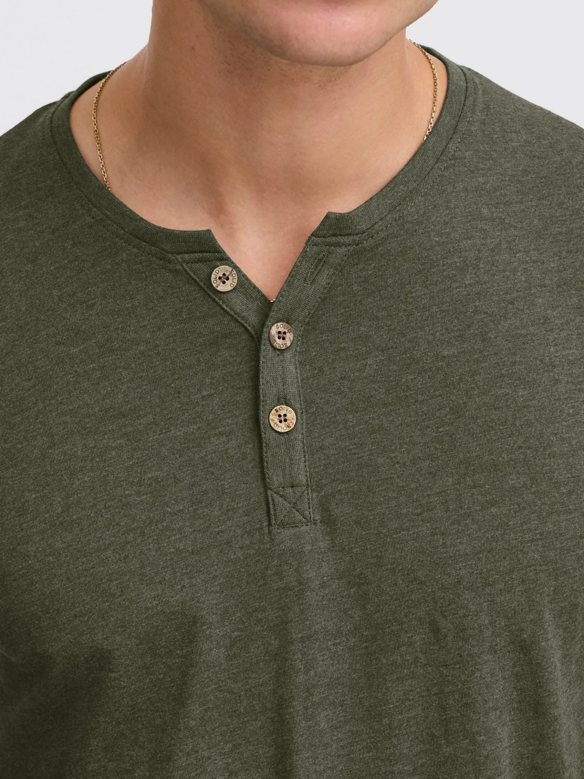 Solid Herren Rundhalsshirt - SDVolko in grün