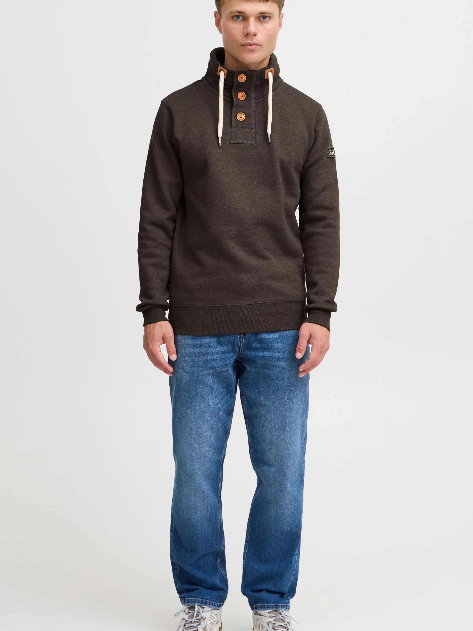 Solid Herren Stehkragenpullover - SDTripTroyer in braun