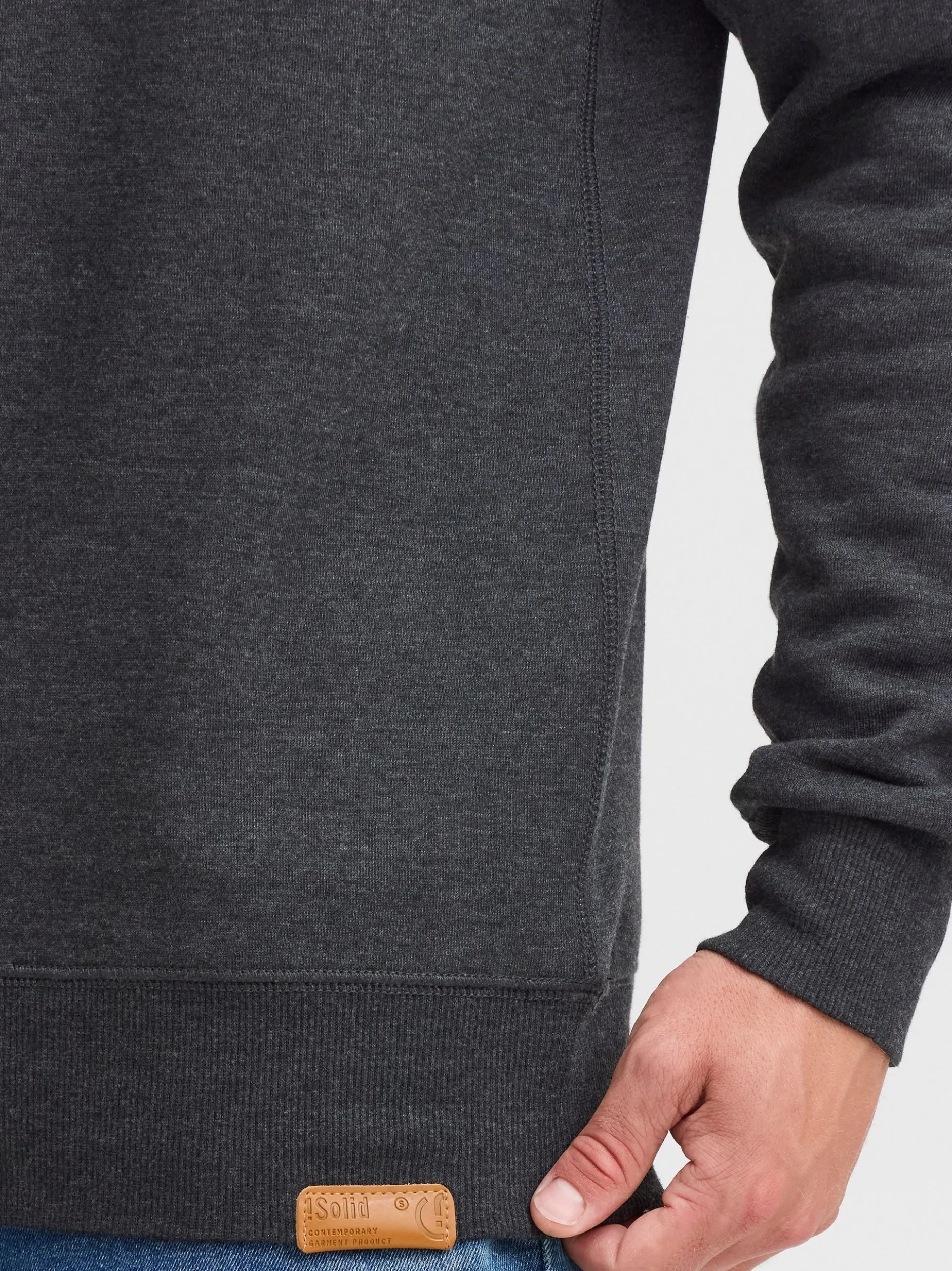 Solid Herren Stehkragenpullover - SDTripTroyer in grau