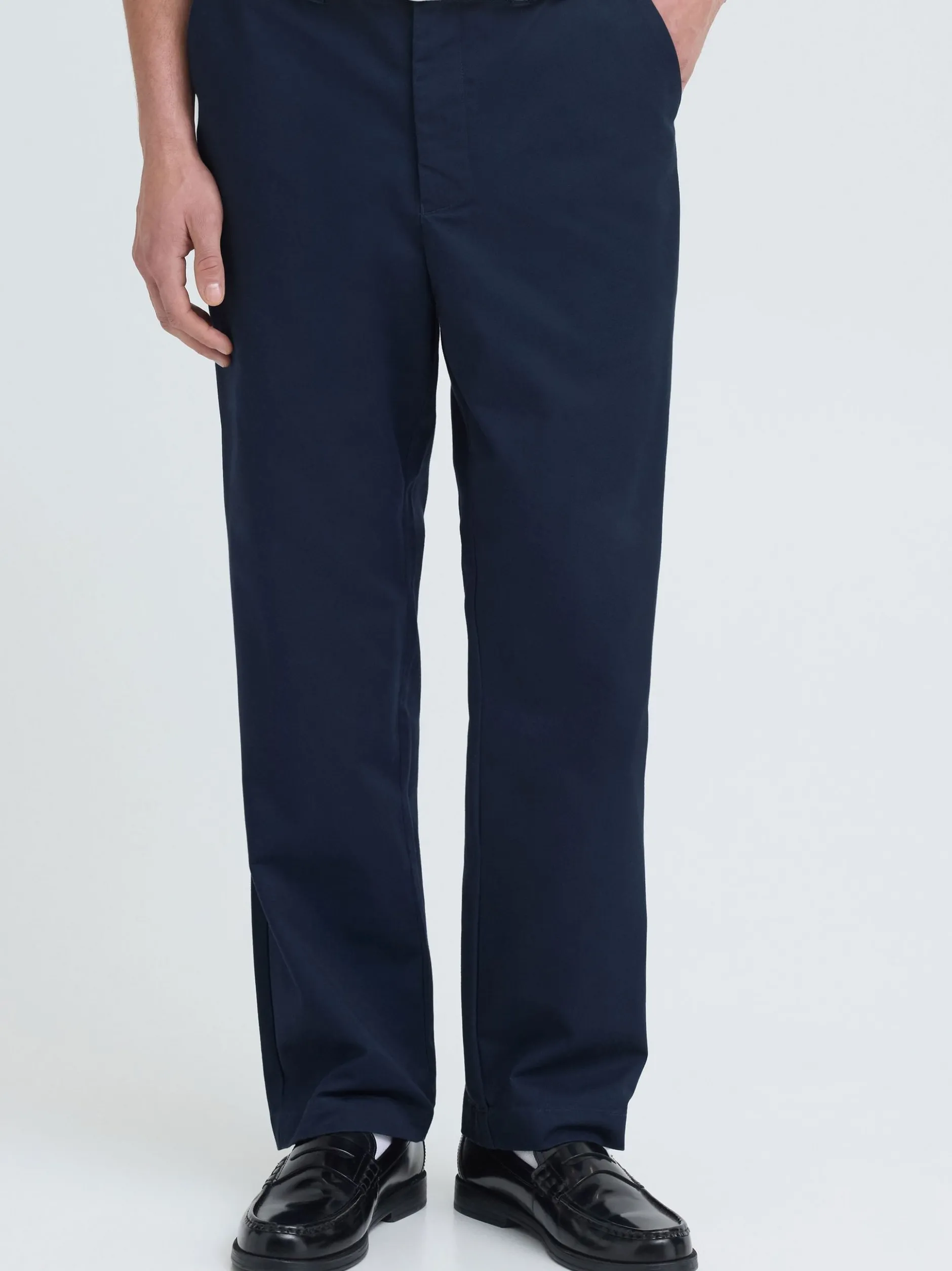 Solid Herren Stoffhose in marine