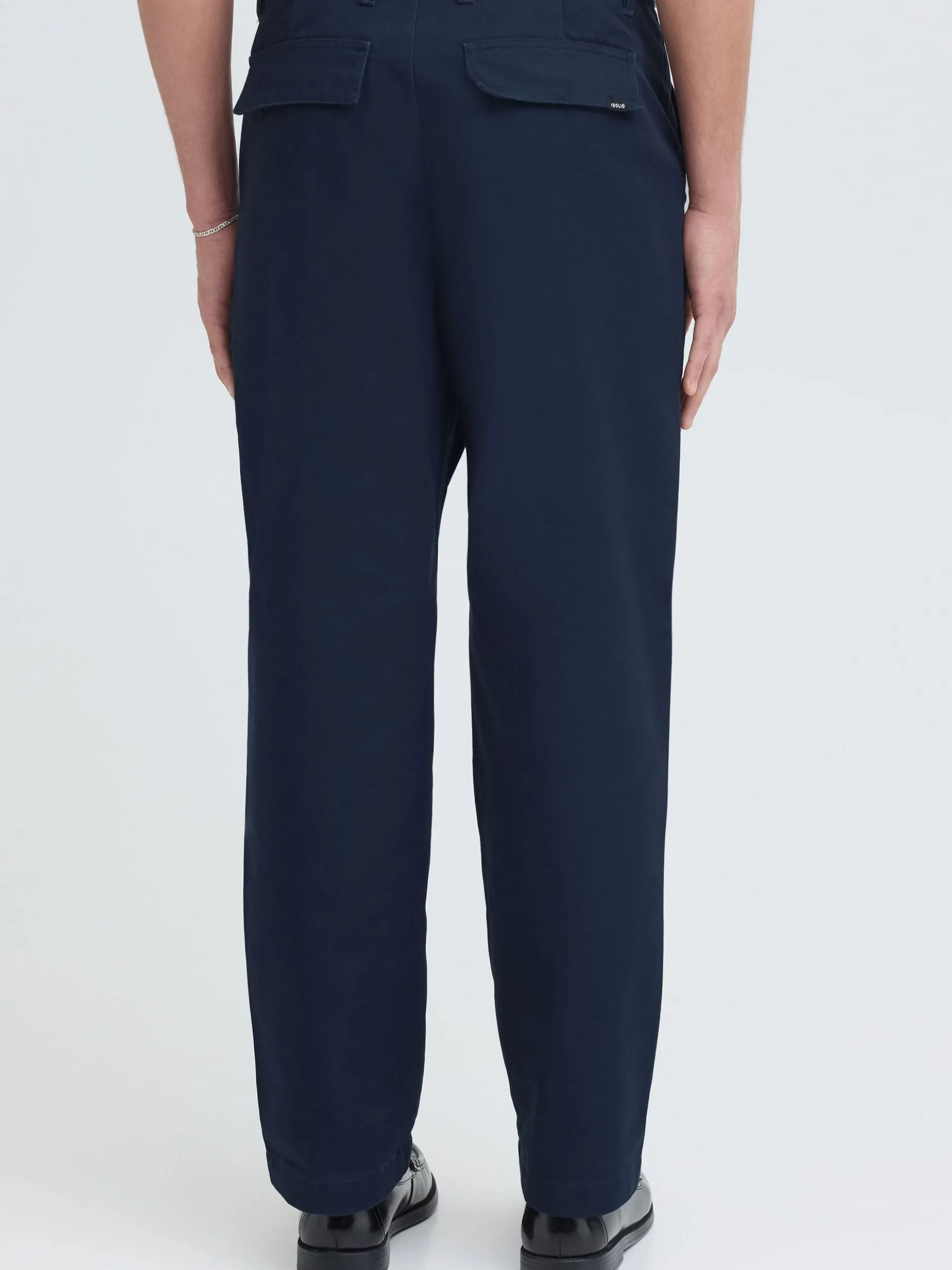 Solid Herren Stoffhose in marine