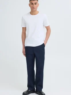 Solid Herren Stoffhose in marine
