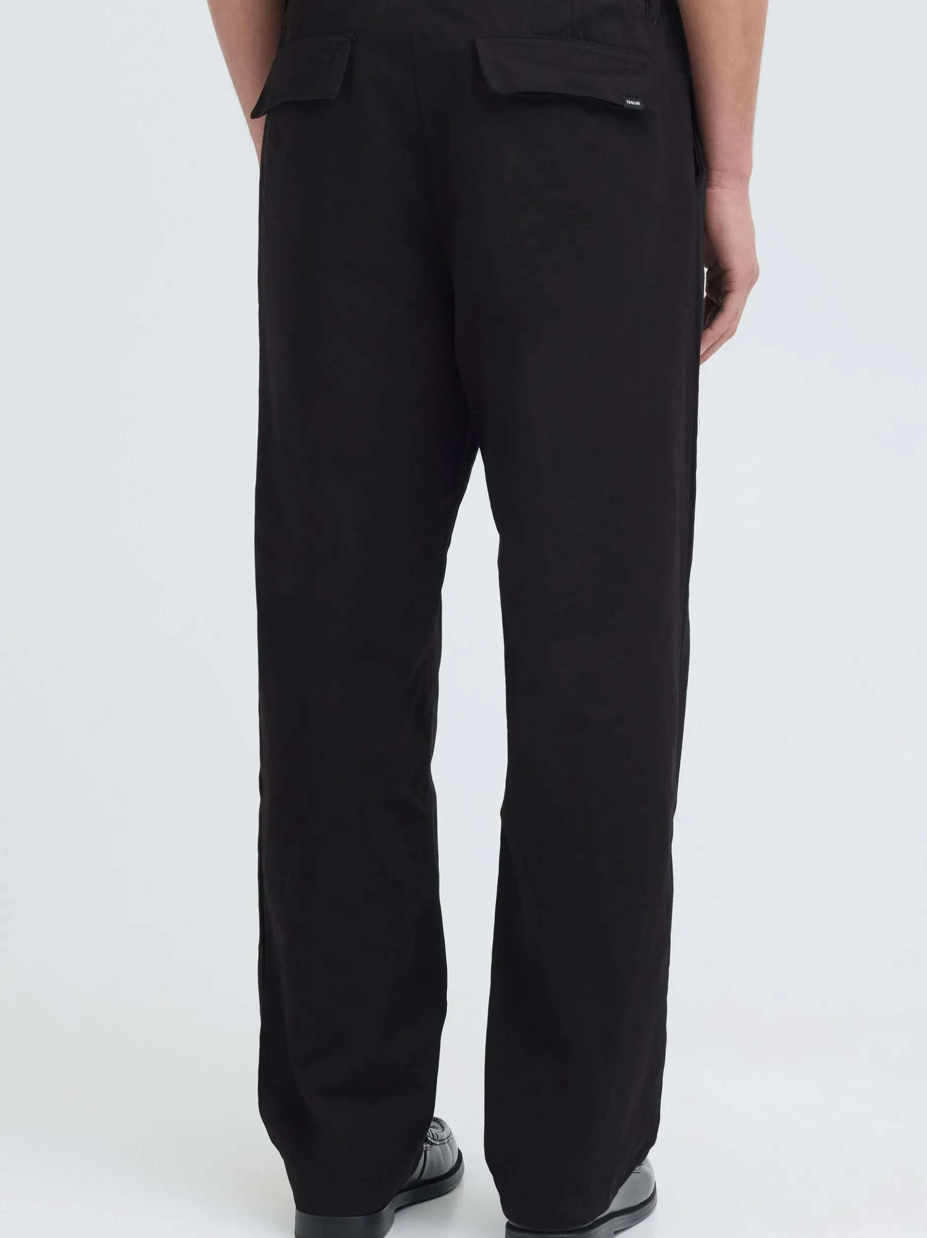 Solid Herren Stoffhose in schwarz