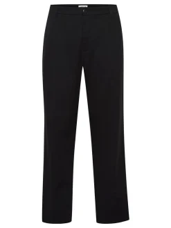 Solid Herren Stoffhose in schwarz