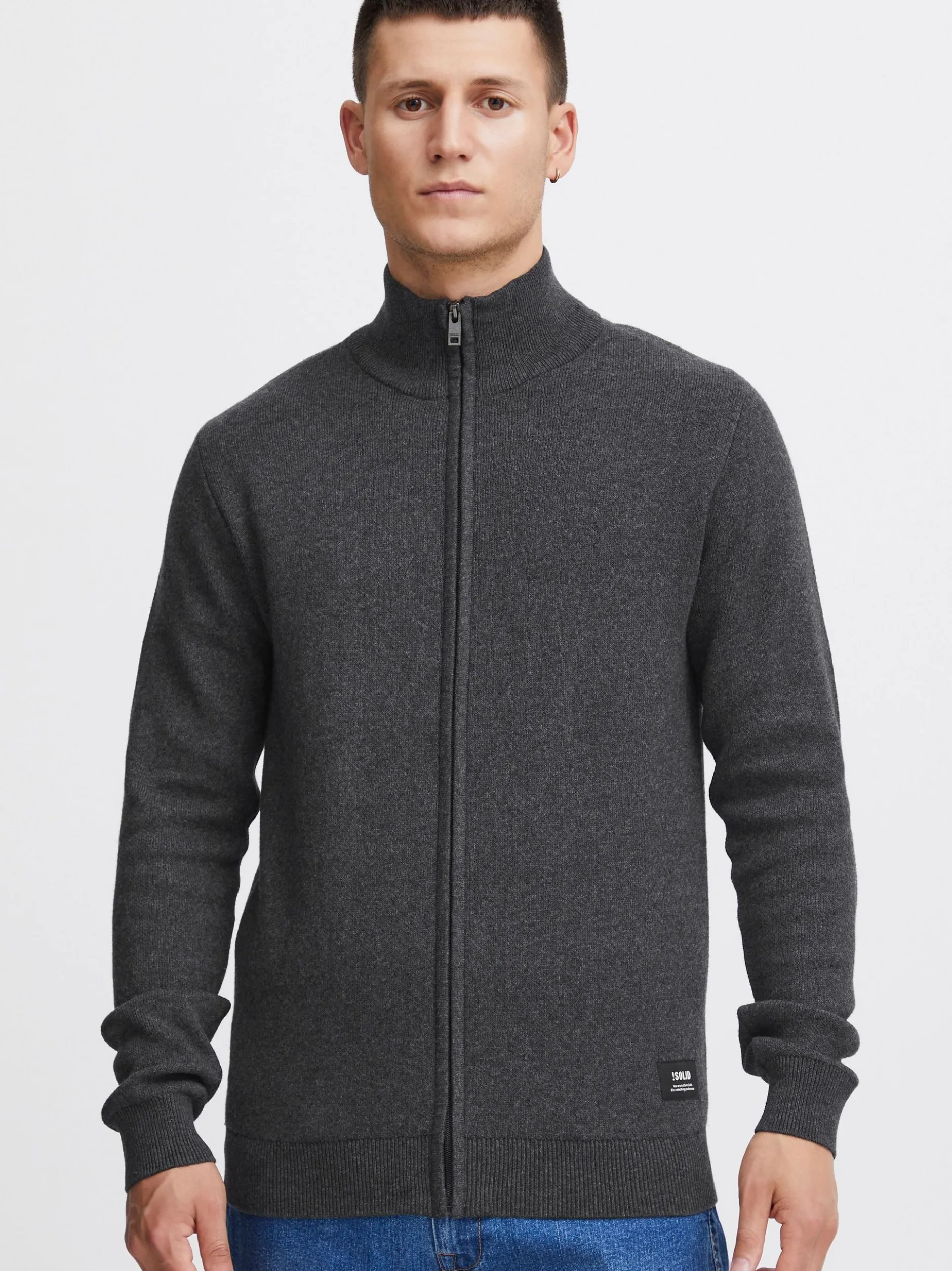 Solid Herren Strickjacke - SDKayne in grau