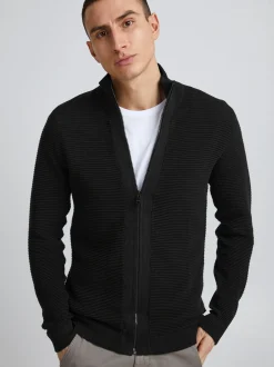 Solid Herren Strickjacke - SDNicklas in schwarz