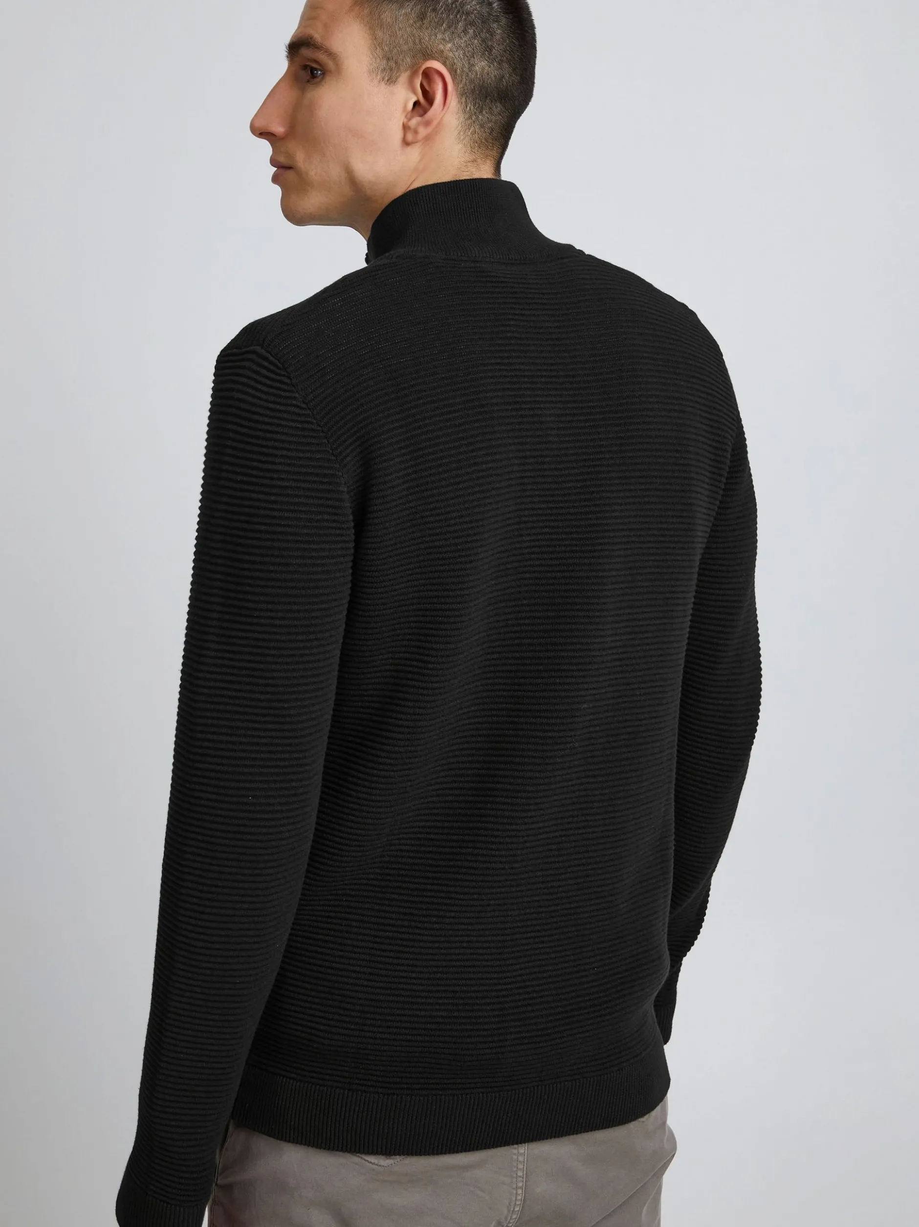 Solid Herren Strickjacke - SDNicklas in schwarz