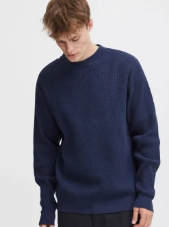 Solid Herren Strickpullover - SDHami in blau