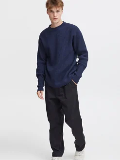 Solid Herren Strickpullover - SDHami in blau