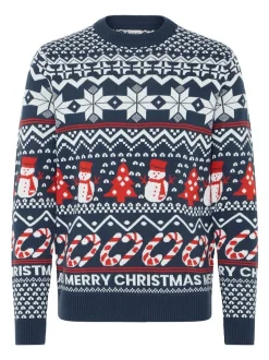 Solid Herren Strickpullover - SDPaja in blau