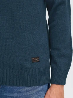 Solid Herren Strickpullover - SDBabak in blau