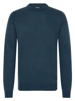 Solid Herren Strickpullover - SDBabak in blau