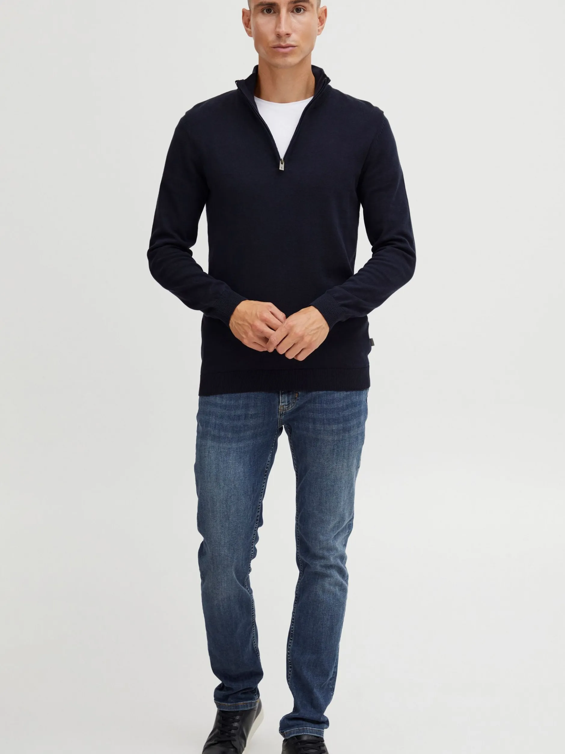 Solid Herren Strickpullover - SDAnsgar in blau