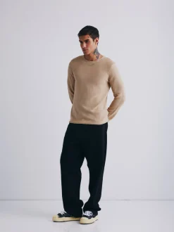 Solid Herren Strickpullover - SDJarah in beige
