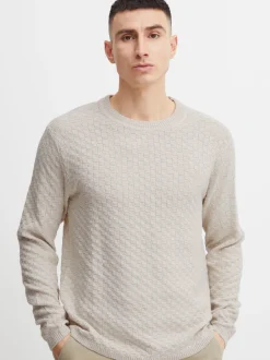 Solid Herren Strickpullover - SDElijah in beige