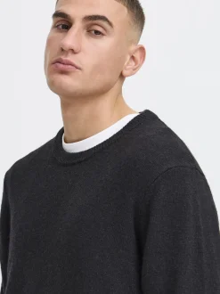 Solid Herren Strickpullover - SDRick in schwarz