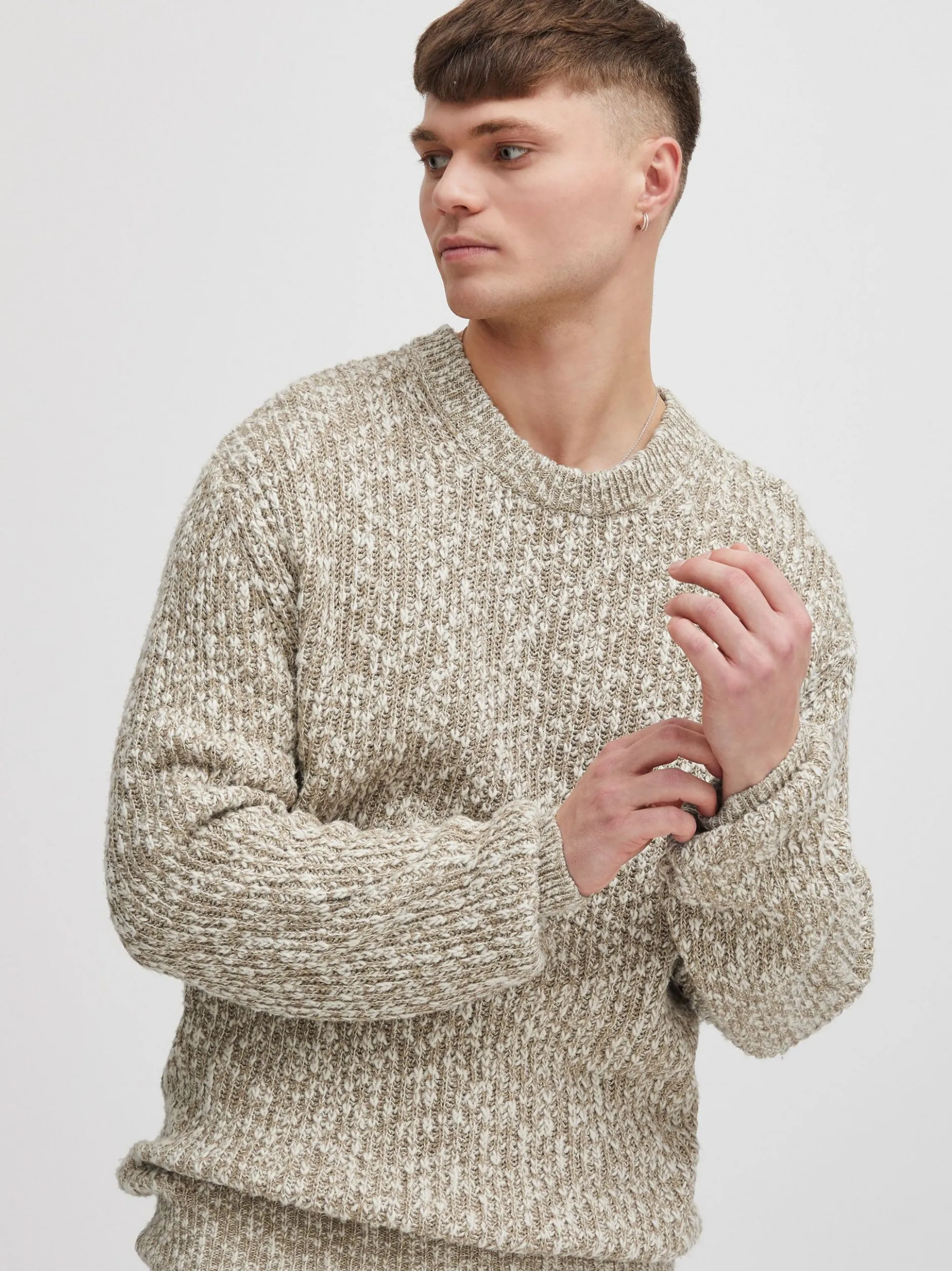 Solid Herren Strickpullover - SDGubber in beige