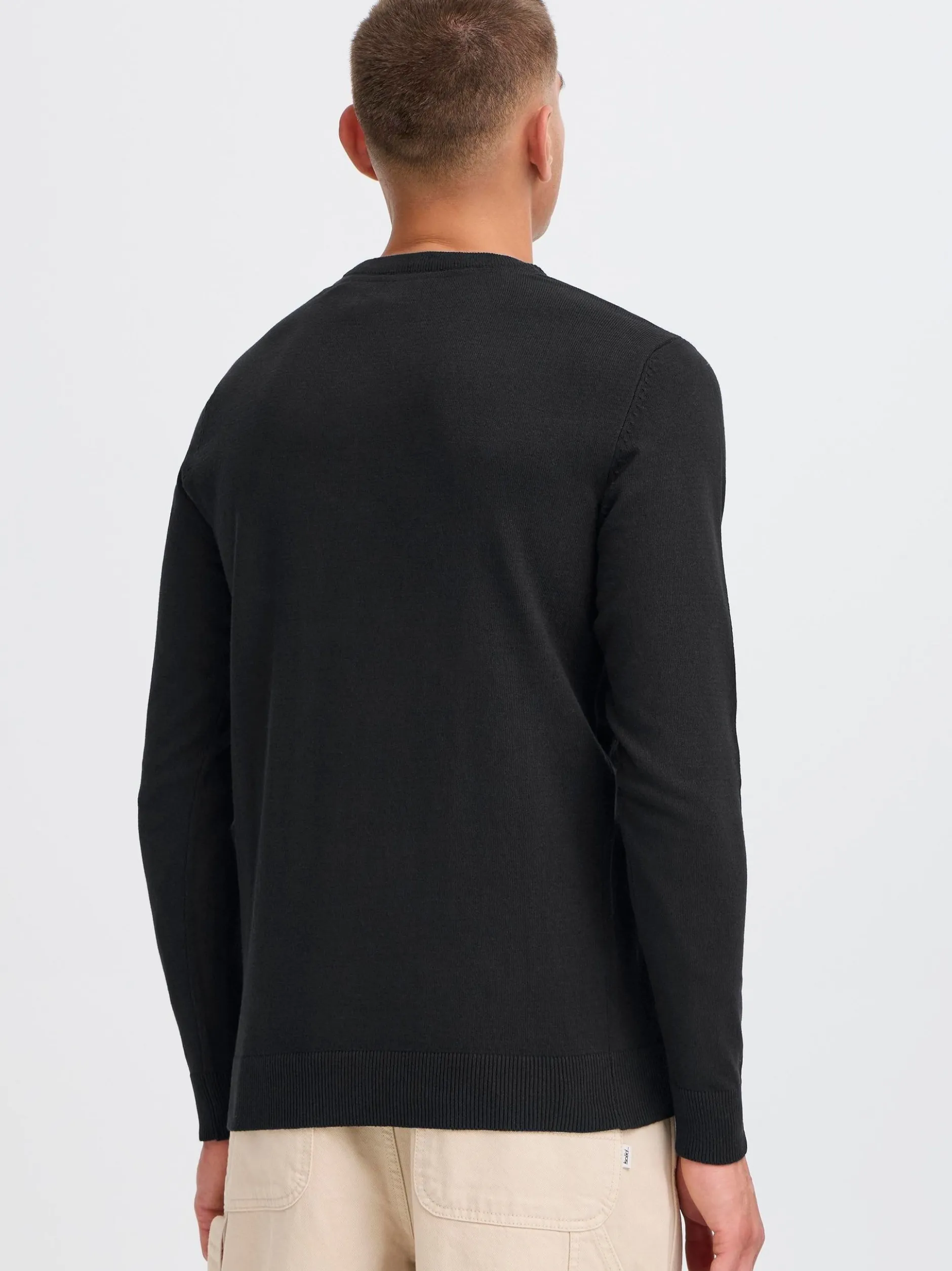 Solid Herren Strickpullover - SDAkant in schwarz